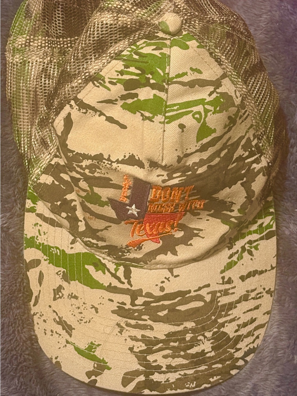 Texas Camo Mesh Baseball Cap - Green/Khaki